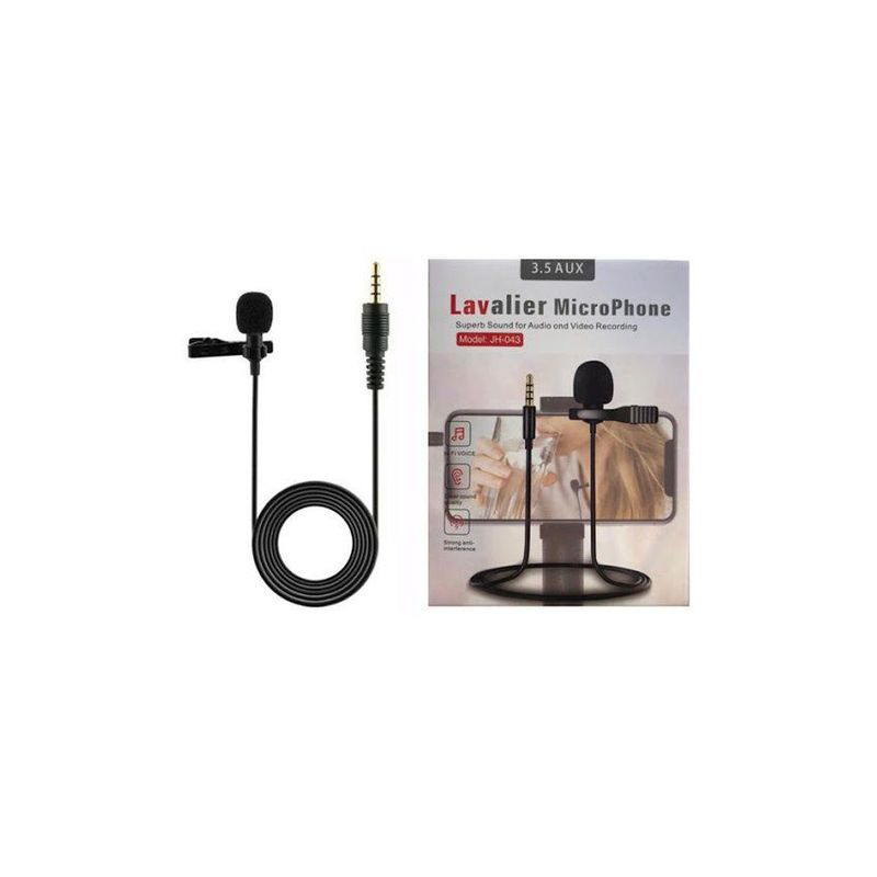 GENERICO - Microfono de solapa 3.5 mm triestereo para celular o pc 1.5m