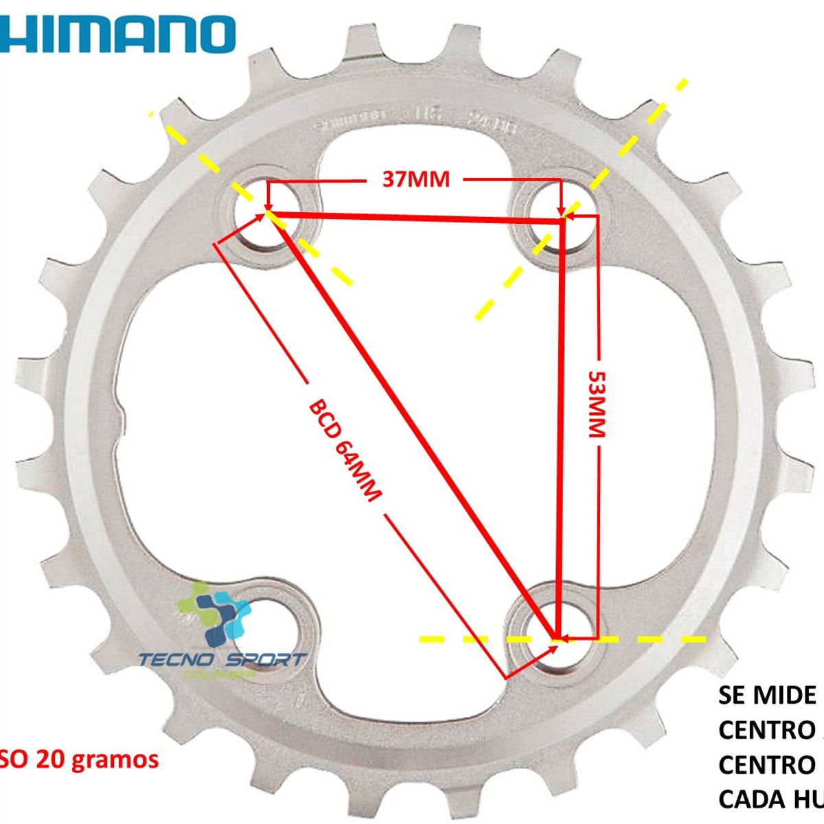 SHIMANO - Plato Coronilla Shimano Xt M8000 11v Biplato 24 Dientes