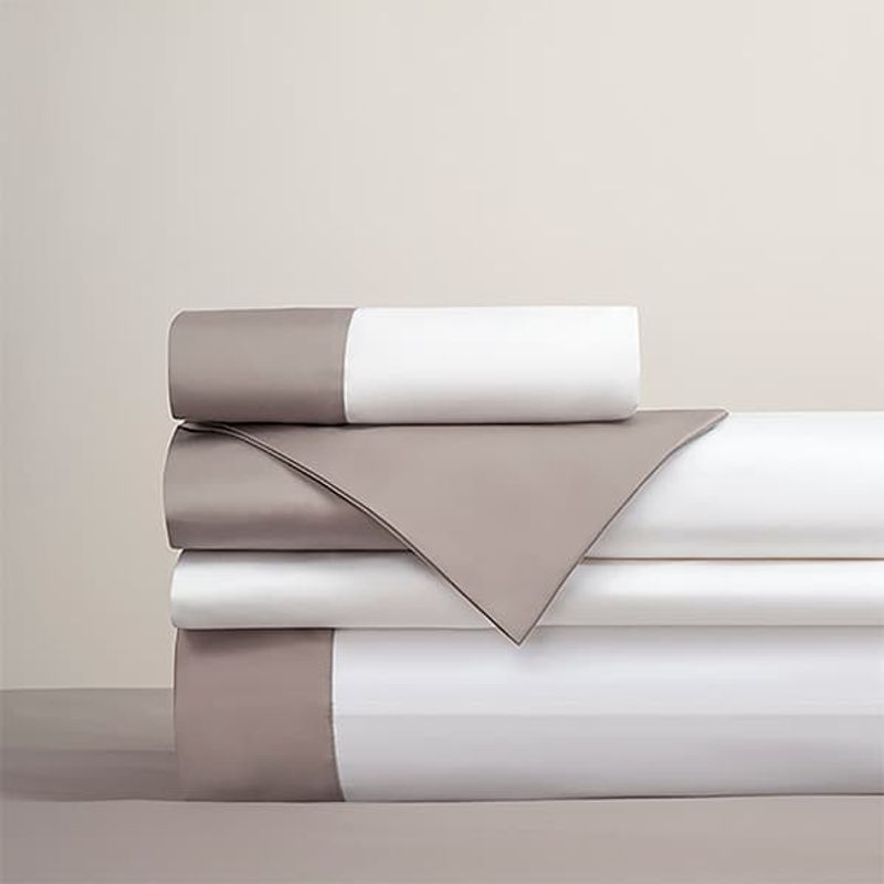PLUMA HOME - Juego de Sabanas CENEFA TAUPE Doble