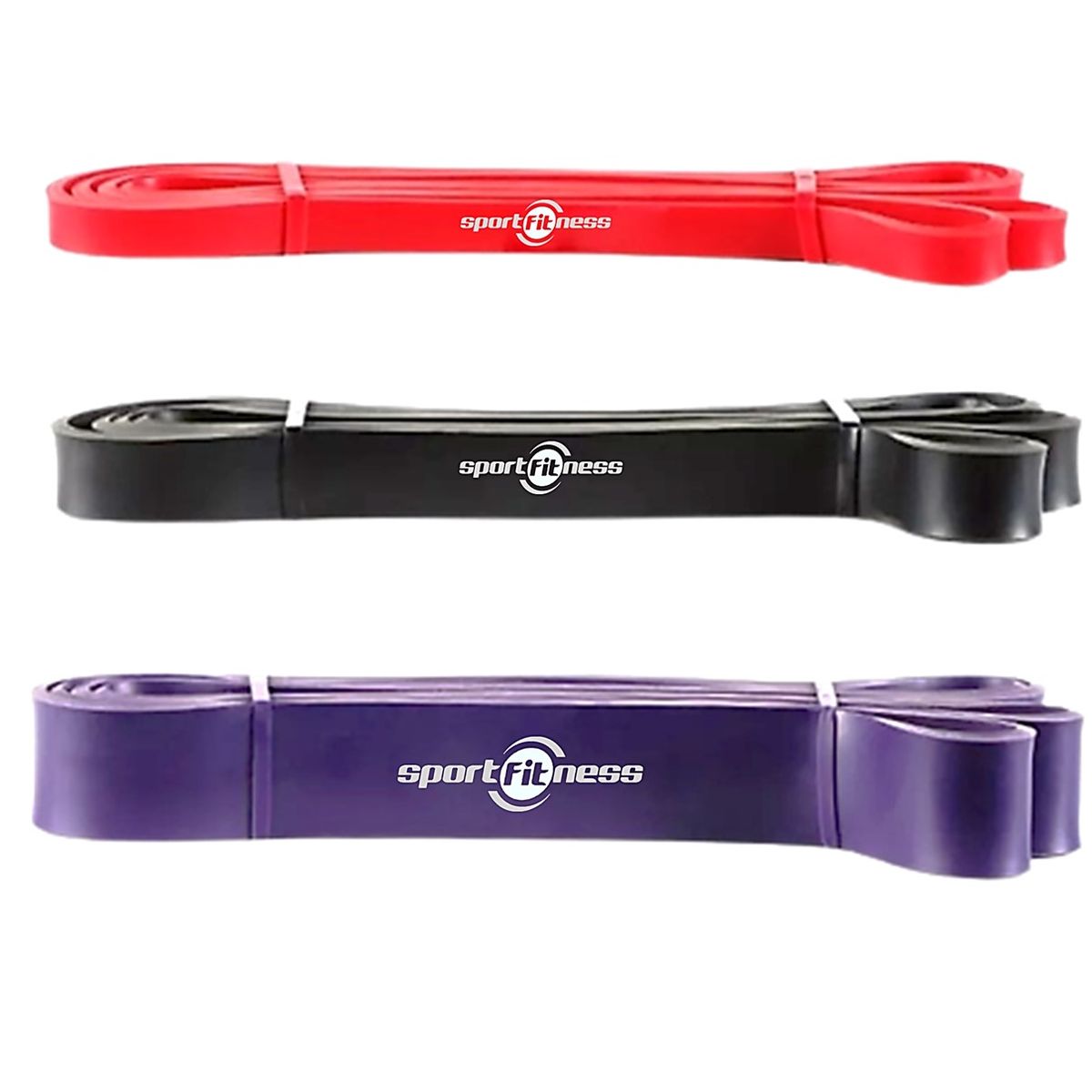 SPORT FITNESS - Banda Poder Elástica 3 Pzs Sportfitness Tonificacion Gym Kit