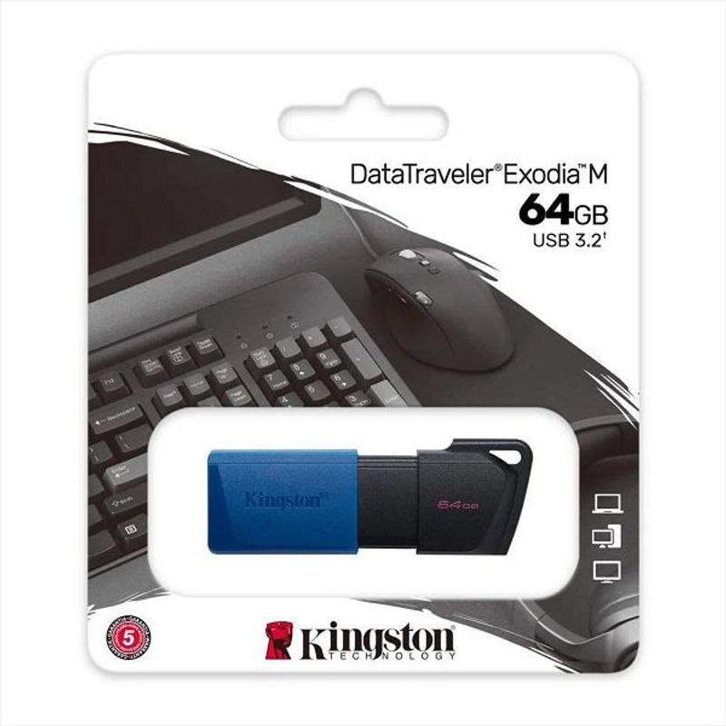 KINGSTON - MEMORIA USB 3.2 KINGSTON EXODIA DTX-M 64GB RETRACTIL