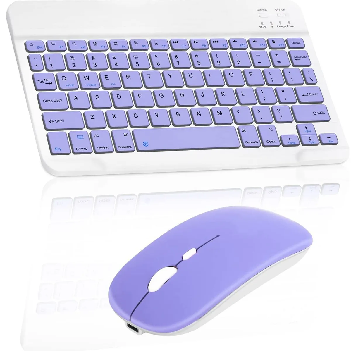 ONE PIXEL - Teclado Para Computador Inalambrico Con Mouse Purpura