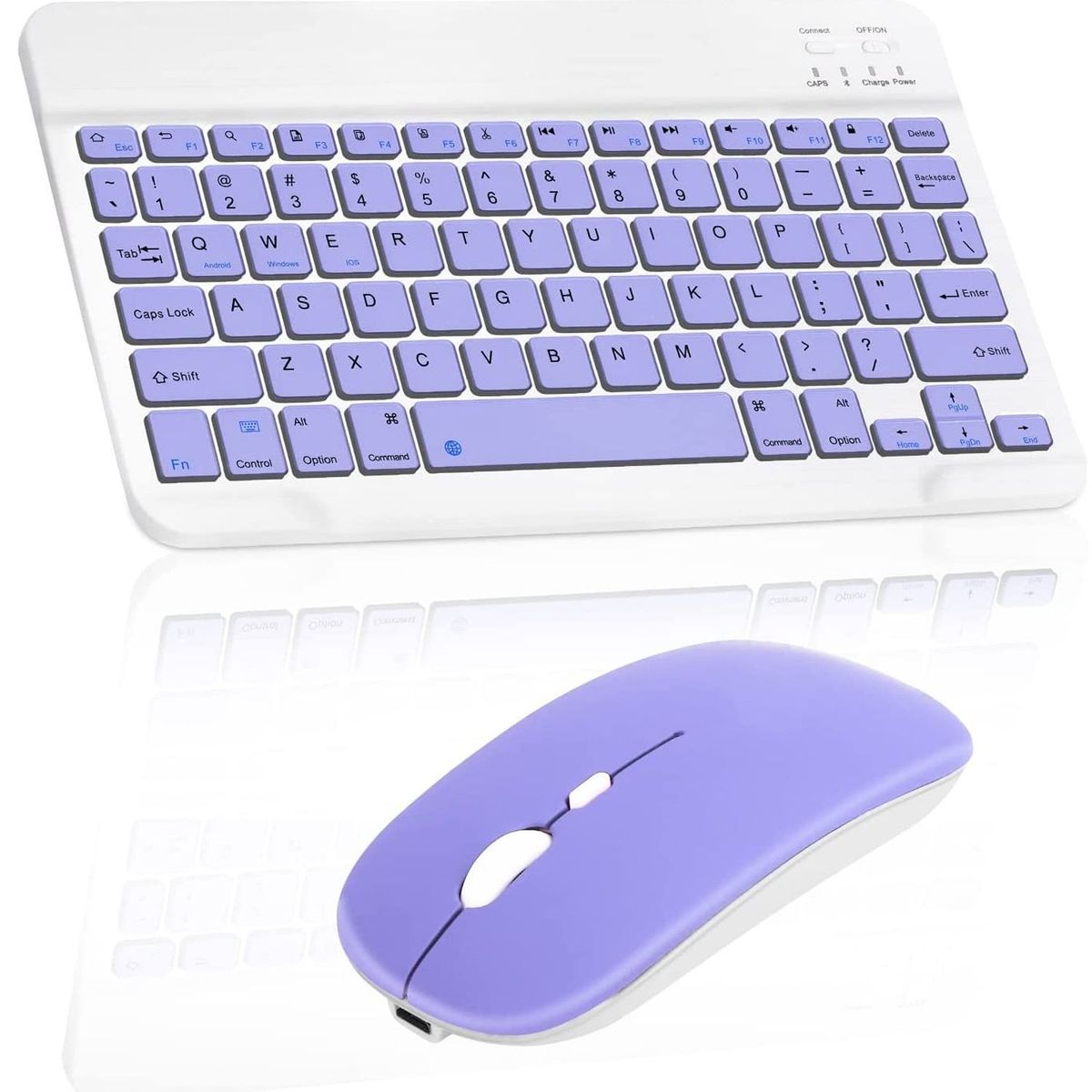 ONE PIXEL - Teclado Para Computador Inalambrico Con Mouse Purpura