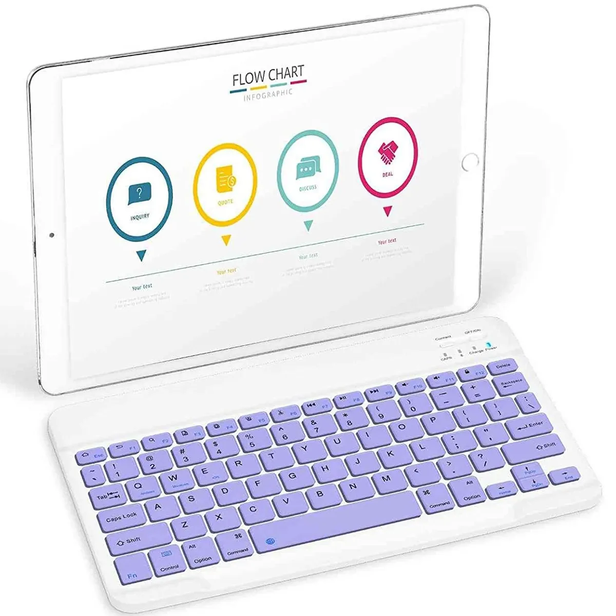 ONE PIXEL - Teclado Para Computador Inalambrico Con Mouse Purpura