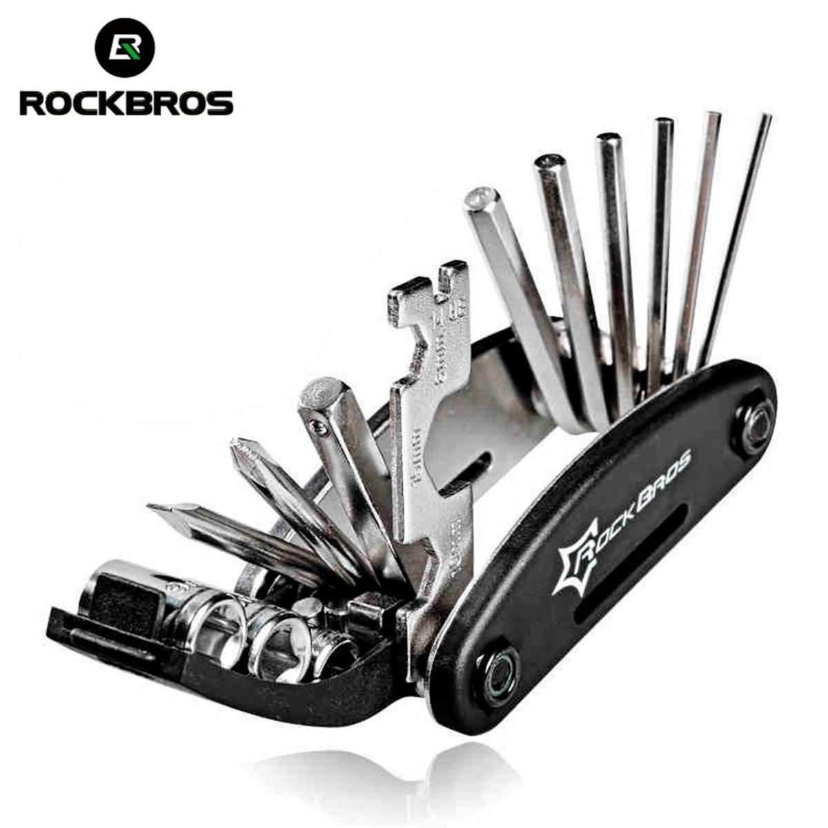 ROCKBROS - Herramienta Multiple Bicicleta 16 Funciones Llaves Copas