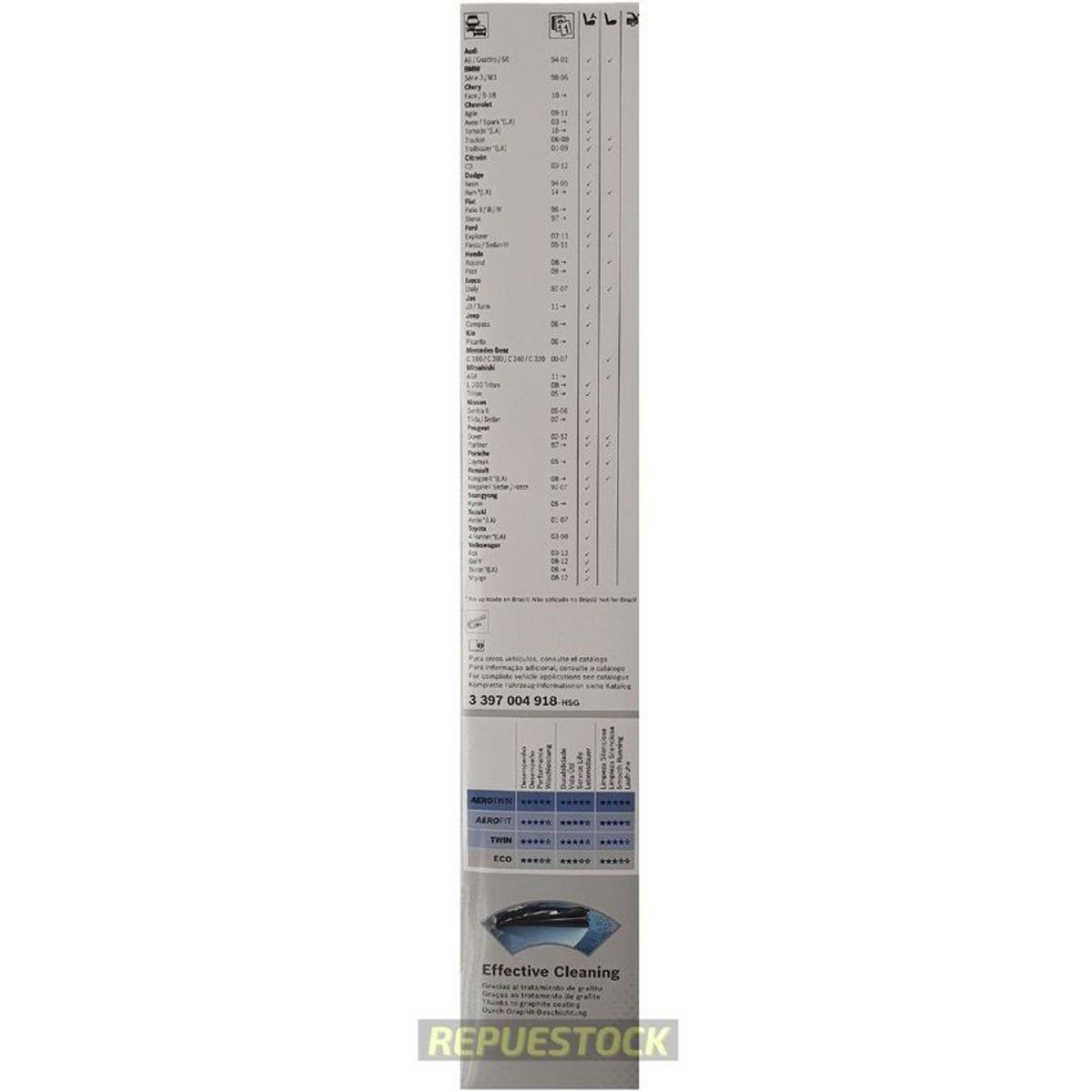 BOSCH - Plumilla metálica bosch 22 pulgadas eco negro