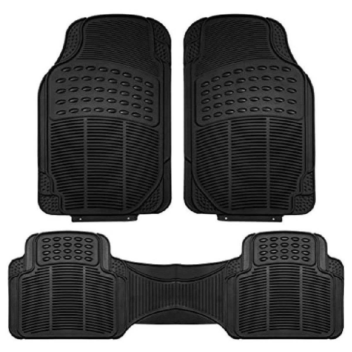 GENERICO - Tapete para Carro De Goma Continental 3 Pzas Negro