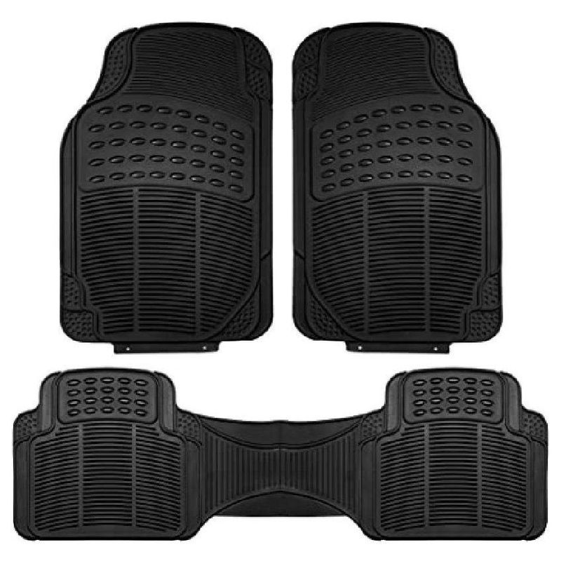 GENERICO - Tapete para Carro De Goma Continental 3 Pzas Negro