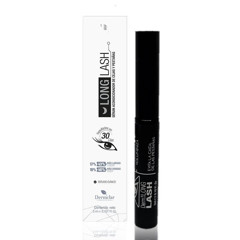 DERM CLAR - Serum para el  crecimiento de pestañas y cejas Long Lash 3mL Dermclar