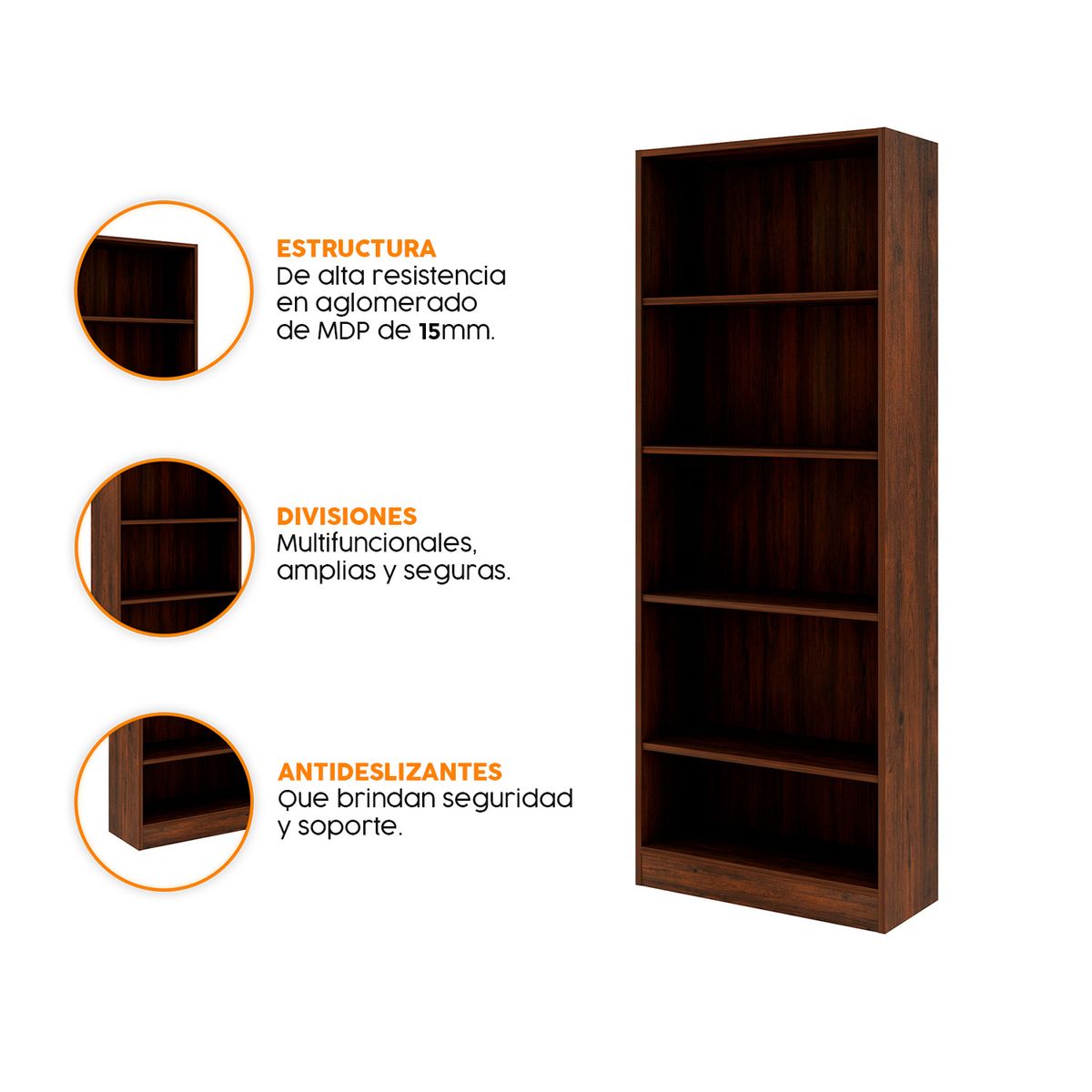 BONNO - Biblioteca Alta Cork Rustico Bonno