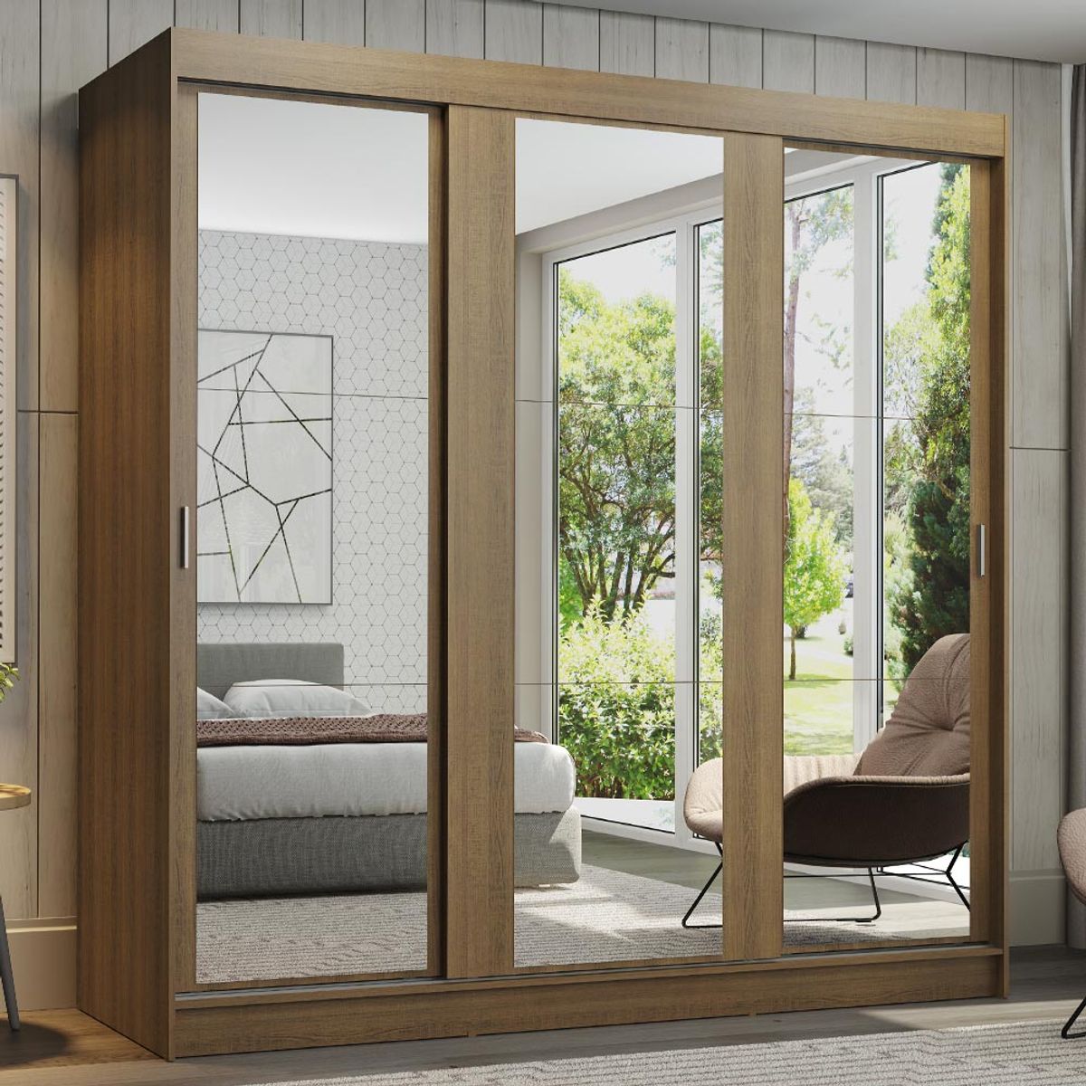 MADESA - Closet Reno 3 Puertas Corredizas con Espejos