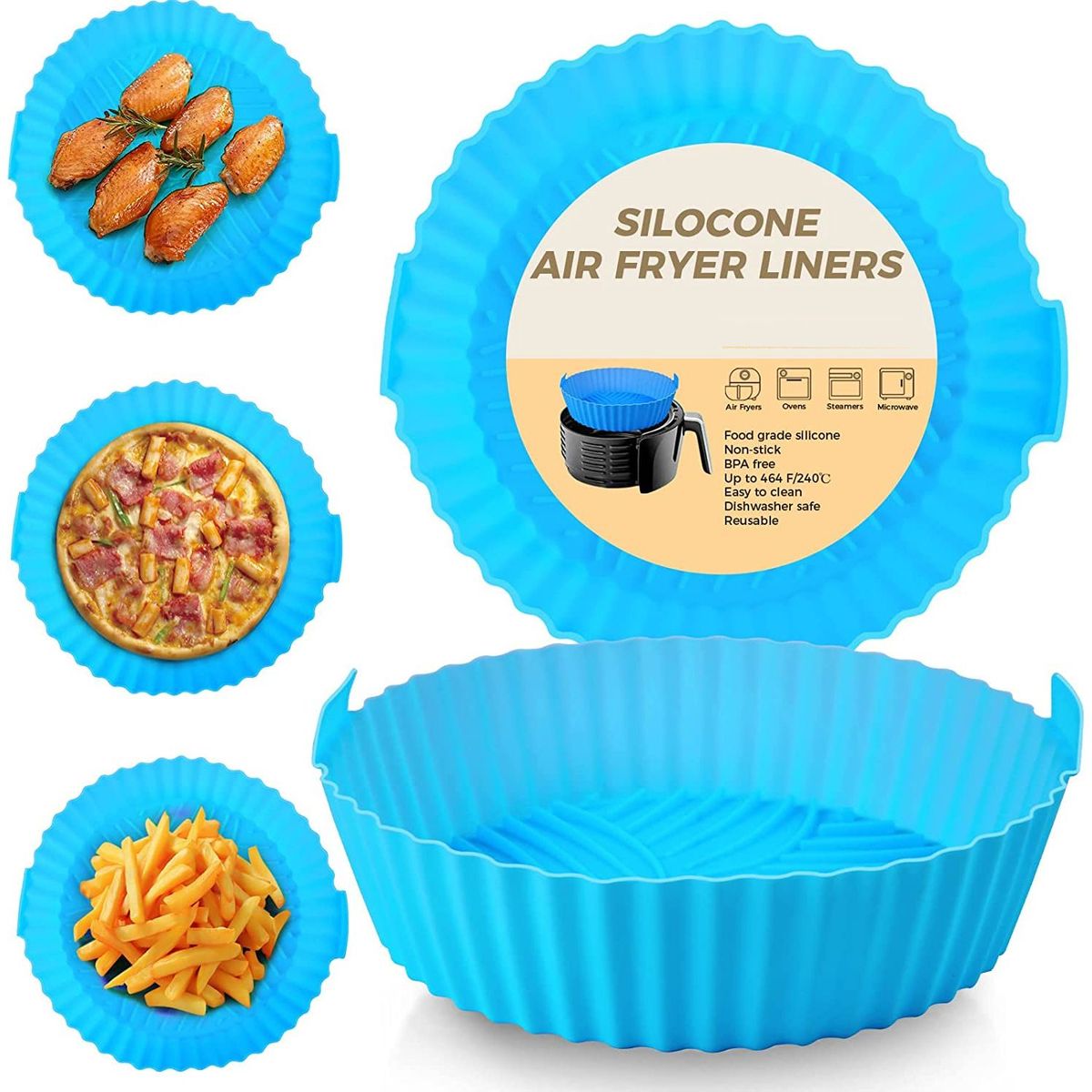 ONE PIXEL - Molde De Silicona Para Freidora Azul Unidad