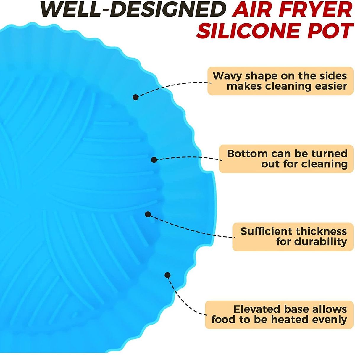 ONE PIXEL - Molde De Silicona Para Freidora Azul Unidad