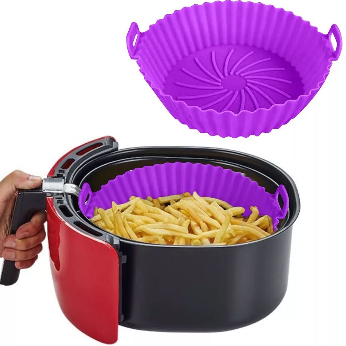 ONE PIXEL - Molde De Silicona Para Freidora Morado Unidad