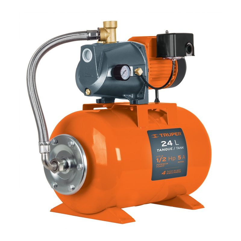 TRUPER - Bomba Hidroneumática Tipo Jet de 1/2 HP, Altura 28 Metros Truper