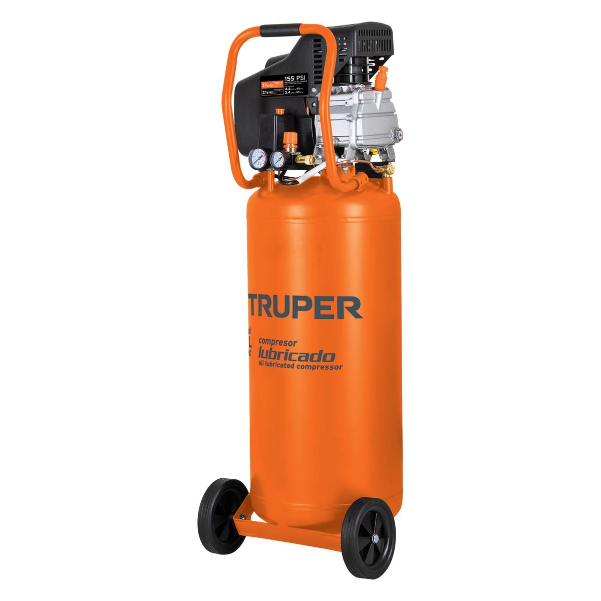 TRUPER - Compresor Vertical Lubricado De 80 Litros, 120 V Y 3.1/2 Hp Truper