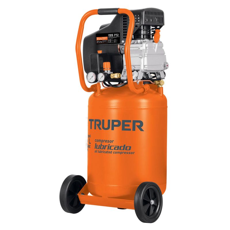 TRUPER - Compresor Vertical Lubricado De 50 Litros, 120 V Y 3.1/2 Hp Truper