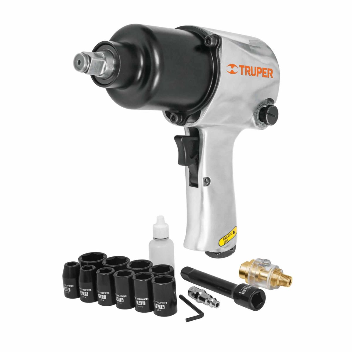 TRUPER - Pistola De Impacto Industrial De 1/2", Accesorios Incluidos Truper