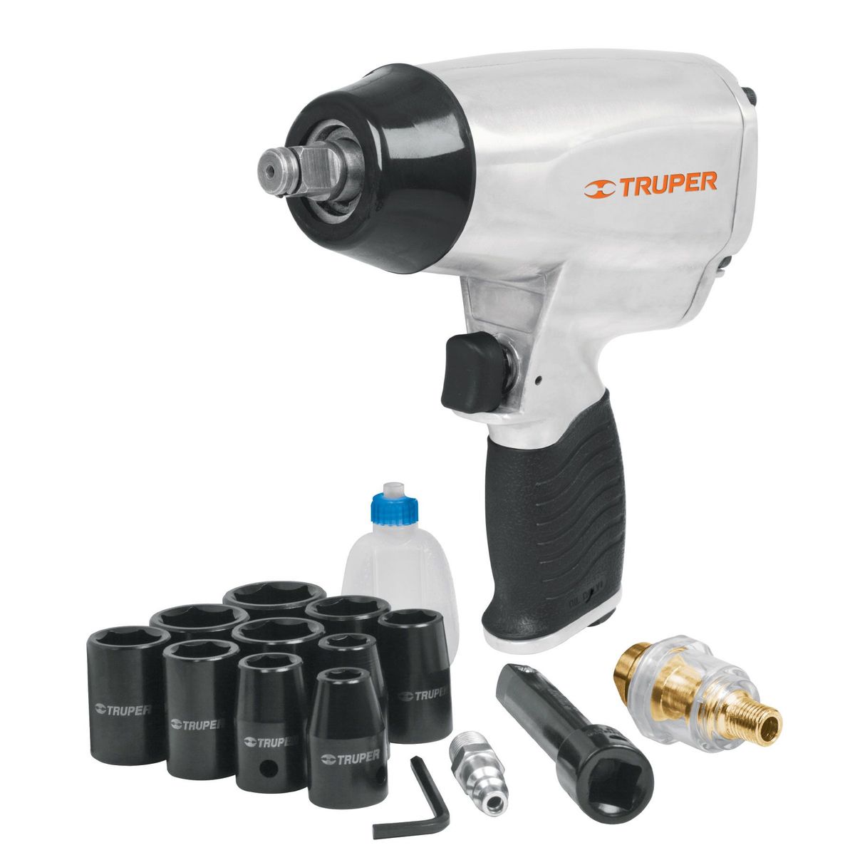 TRUPER - Pistola De Impacto Profesional De 1/2", Accesorios Incluidos Truper