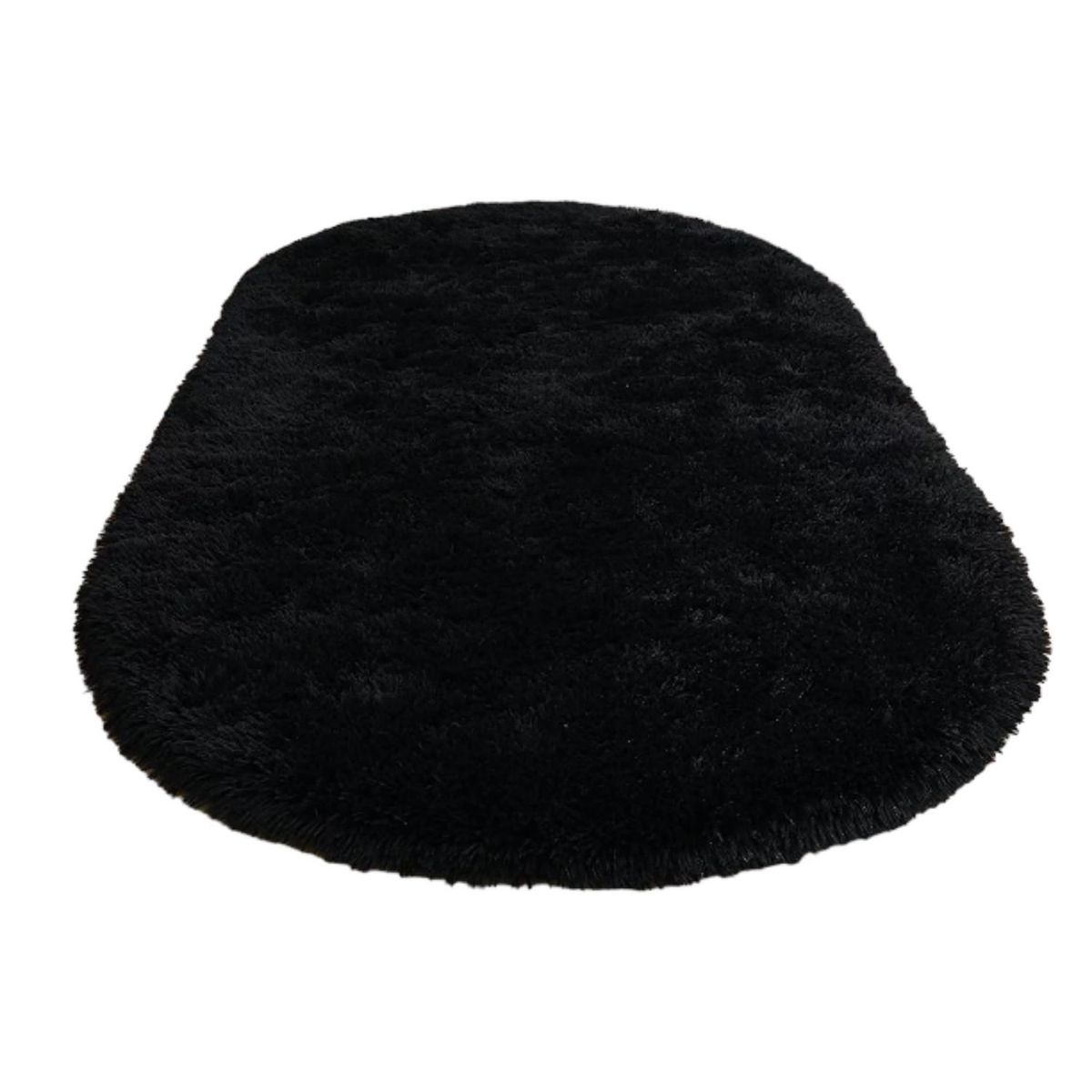 BANZAY - Tapete Pie de Cama Ovalado - Negro