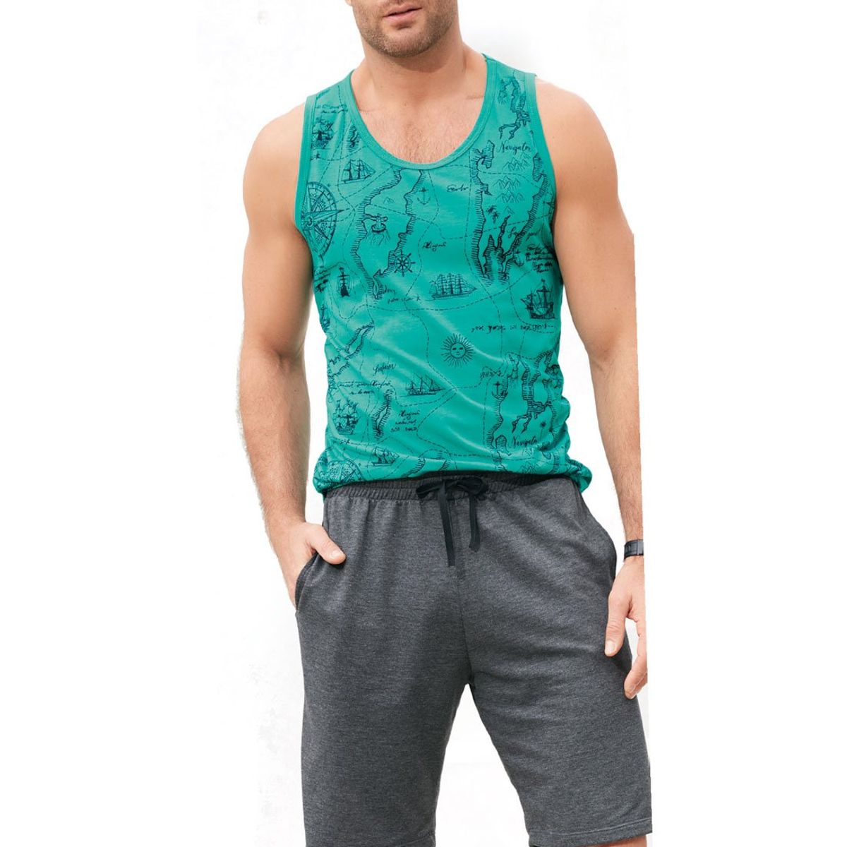 MARKETING PERSONAL - Bermuda Para Hombre Negro Cross MP