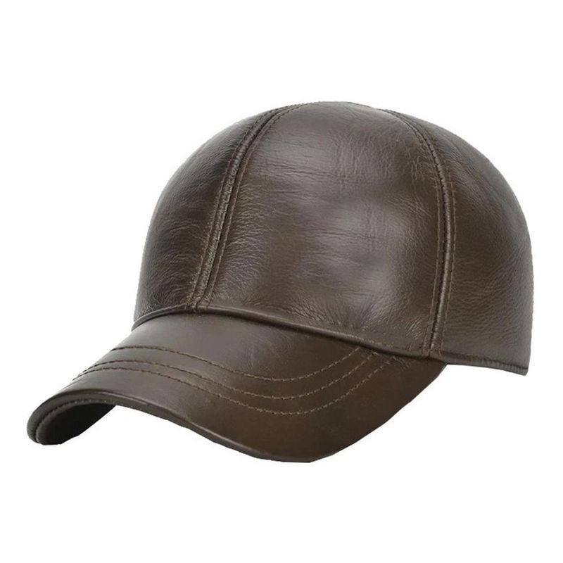 VELBROS - Gorra Cuero Original Golf Beisbol Cachucha Hombre Mujer - Marron