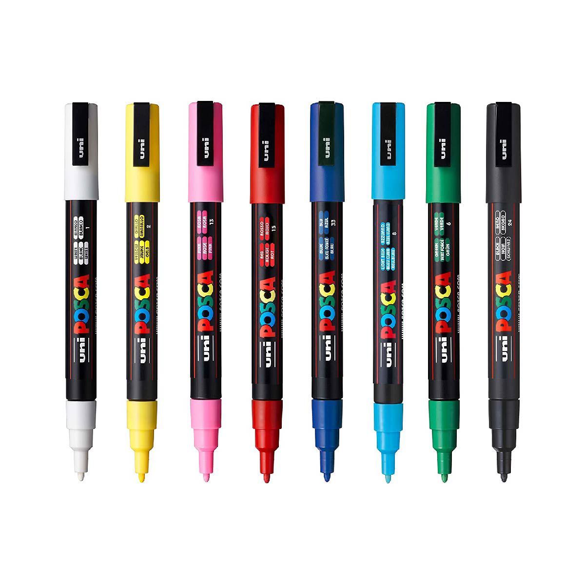 POSCA - Marcador Gráfico De Vinilo Posca 3m X 8 Estuche plástico