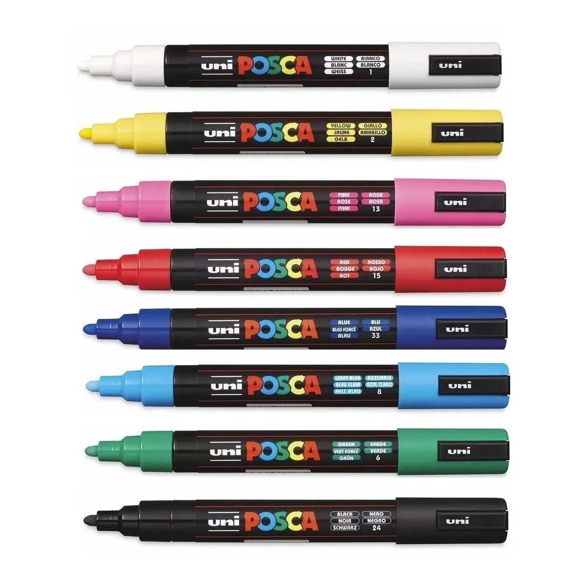 POSCA - Marcador Gráfico De Vinilo, Posca Pc-5m Set X 8 Colores
