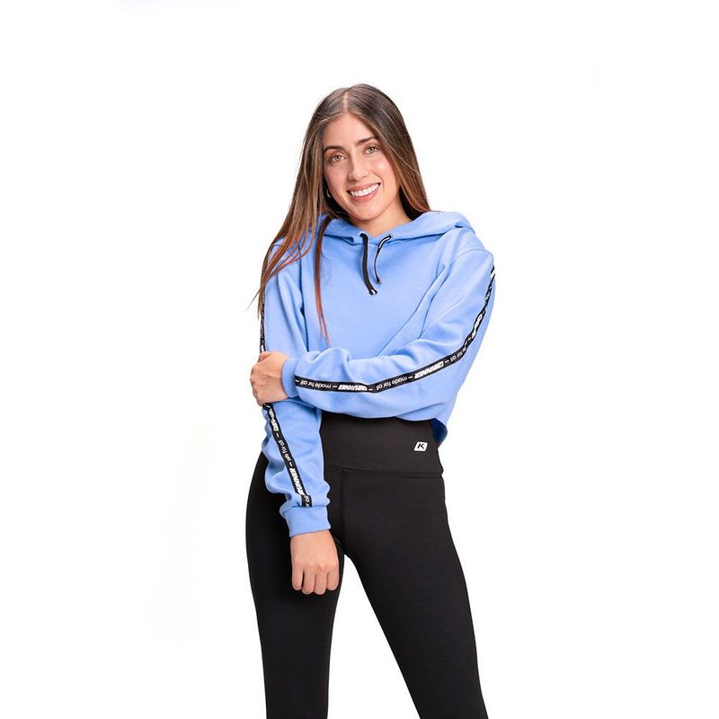 KRUNNER - Saco Hoodie Crop Top Para Mujer krunner Azul.