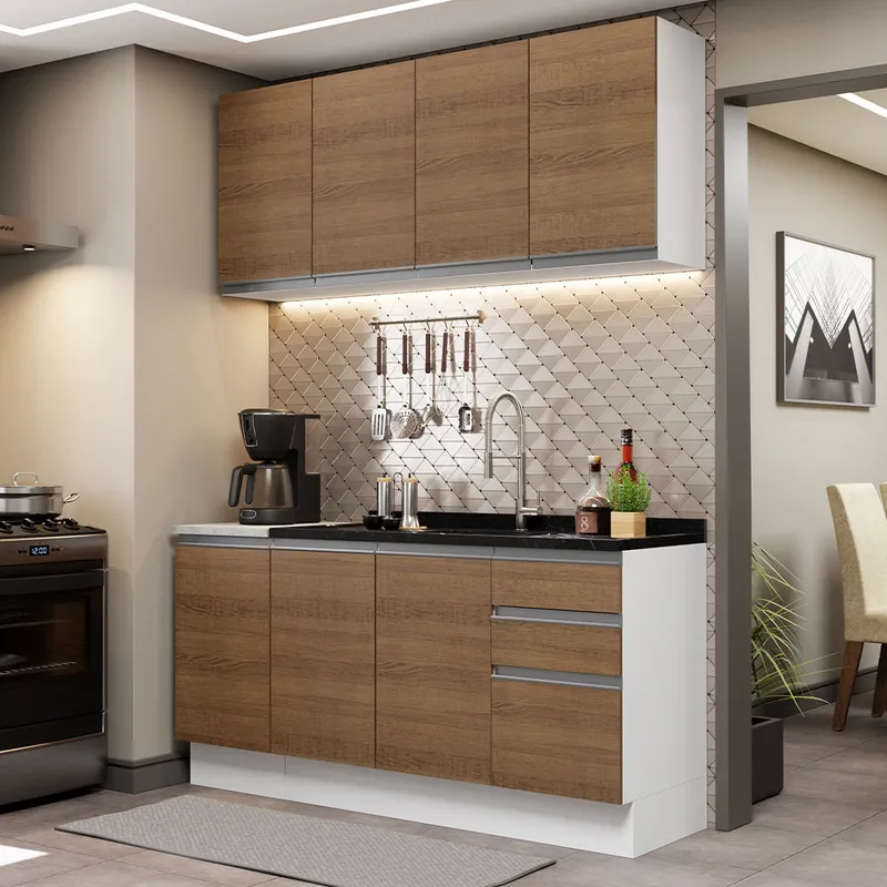 MADESA - Cocina Integral Glamy 1.60 m con Mesón de Acero 01