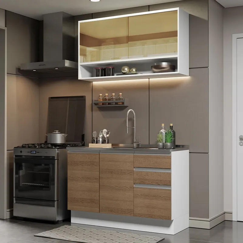 MADESA - Cocina Integral Glamy 1.20 m con Mesón de Acero 02
