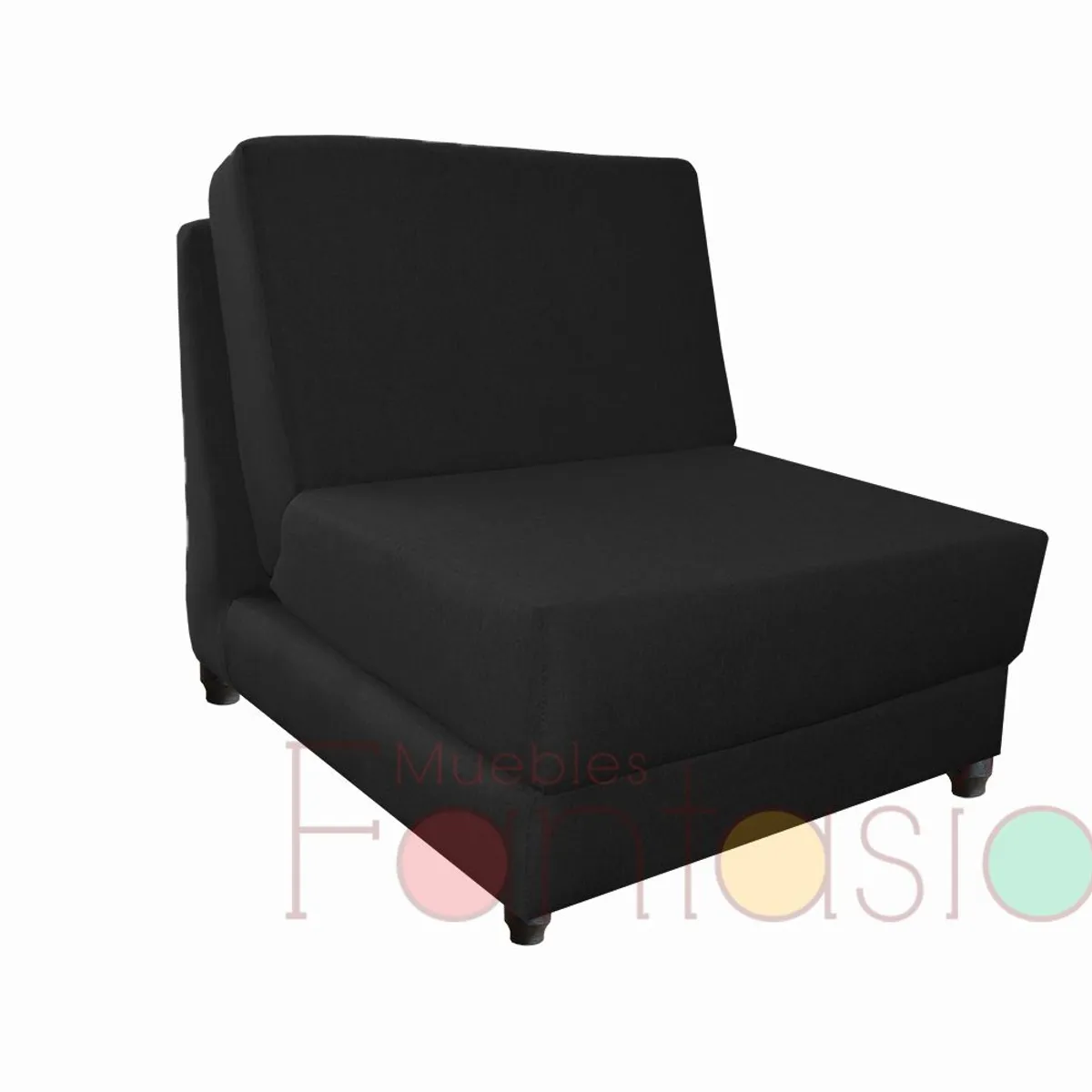 MUEBLES FANTASIA - Silla cama de 70 cm Tela Memphis Negro