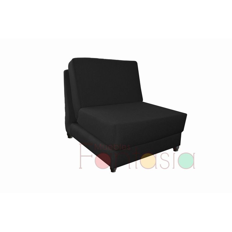 MUEBLES FANTASIA - Silla cama de 70 cm Tela Memphis Negro