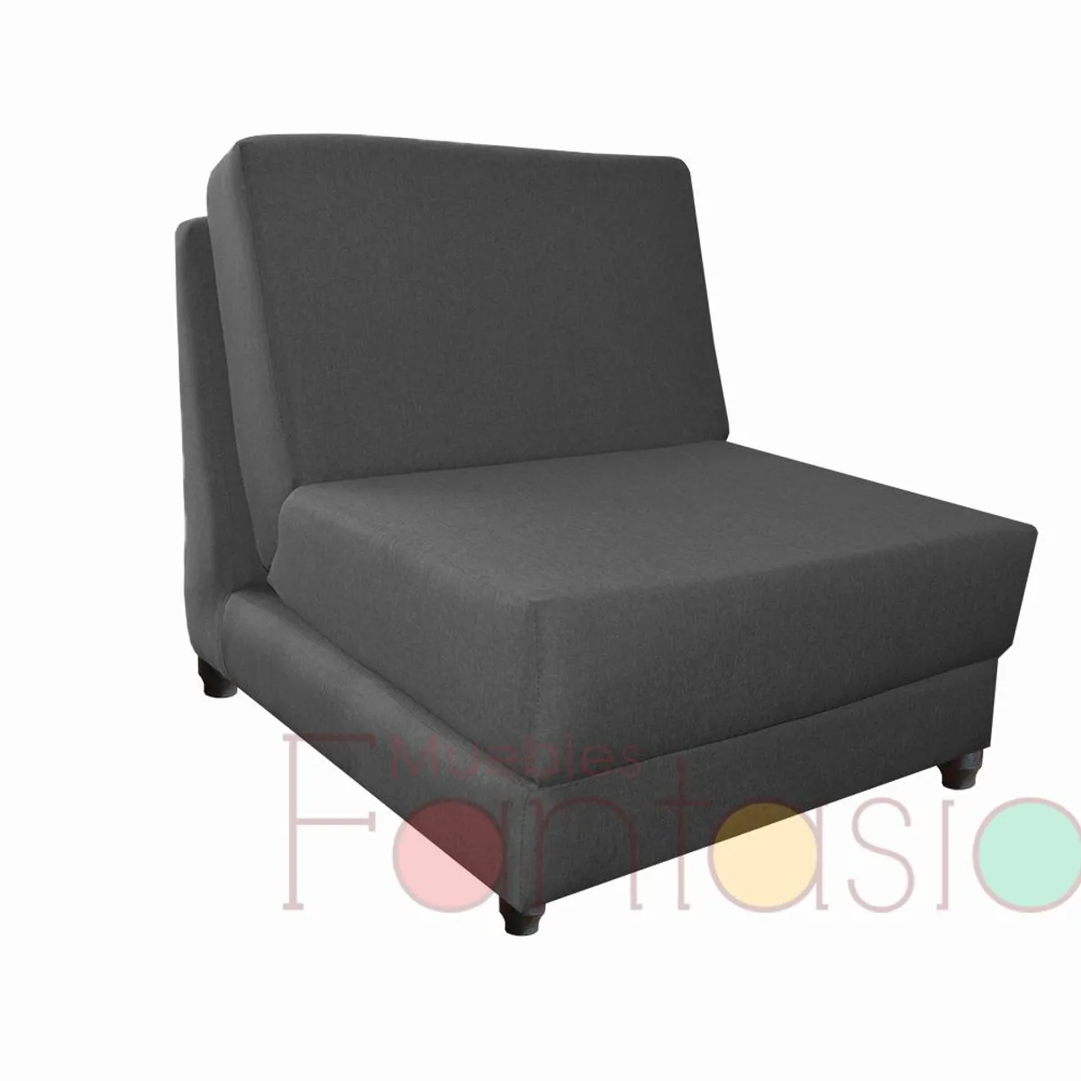 MUEBLES FANTASIA - Silla cama de 70 cm Tela Memphis Gris Grafito