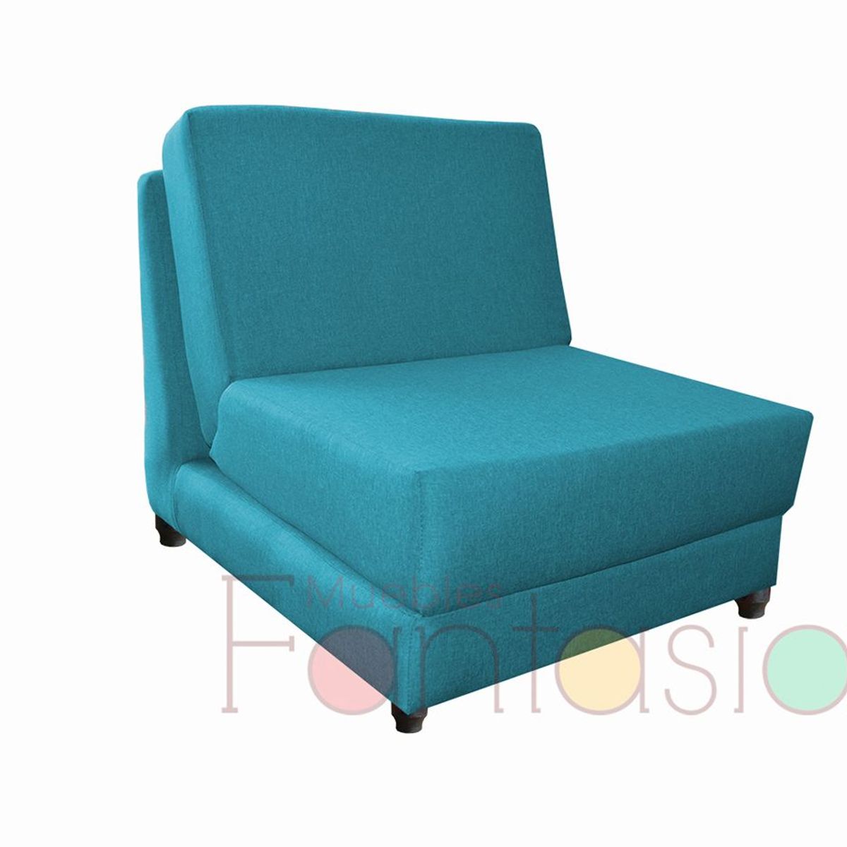 MUEBLES FANTASIA - Silla cama de 70 cm Tela Memphis Turquesa
