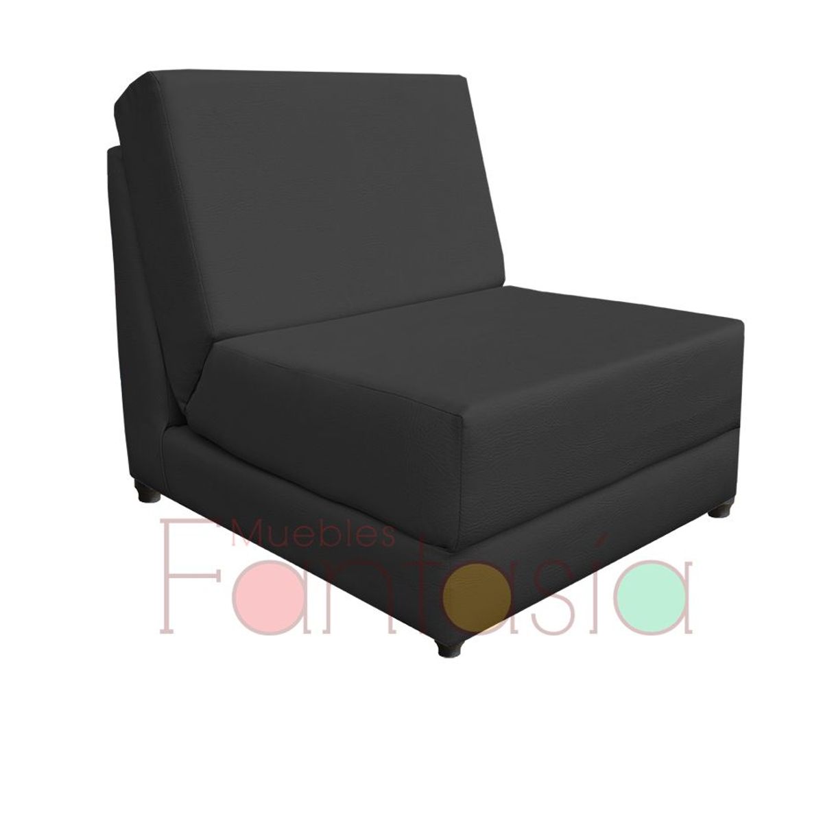 MUEBLES FANTASIA - Silla cama de 70 cm Cuerotex Negro