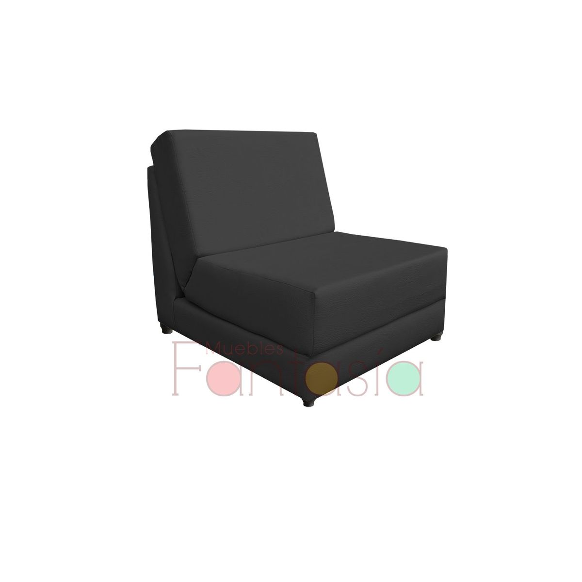 MUEBLES FANTASIA - Silla cama de 70 cm Cuerotex Negro