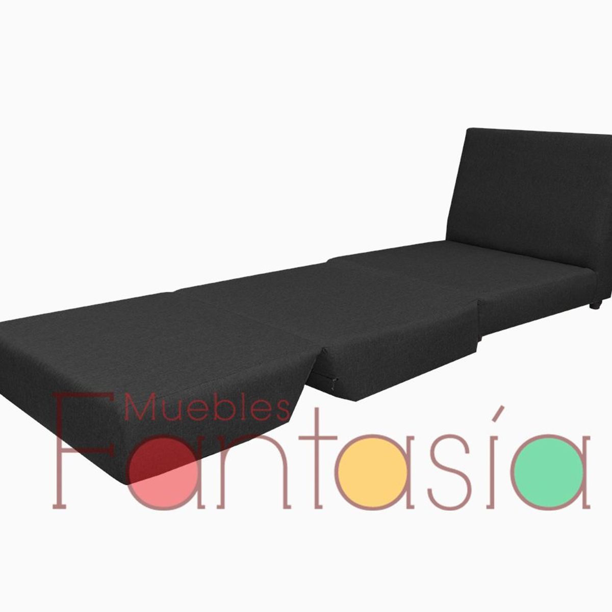 MUEBLES FANTASIA - Silla cama de 70 cm Cuerotex Negro