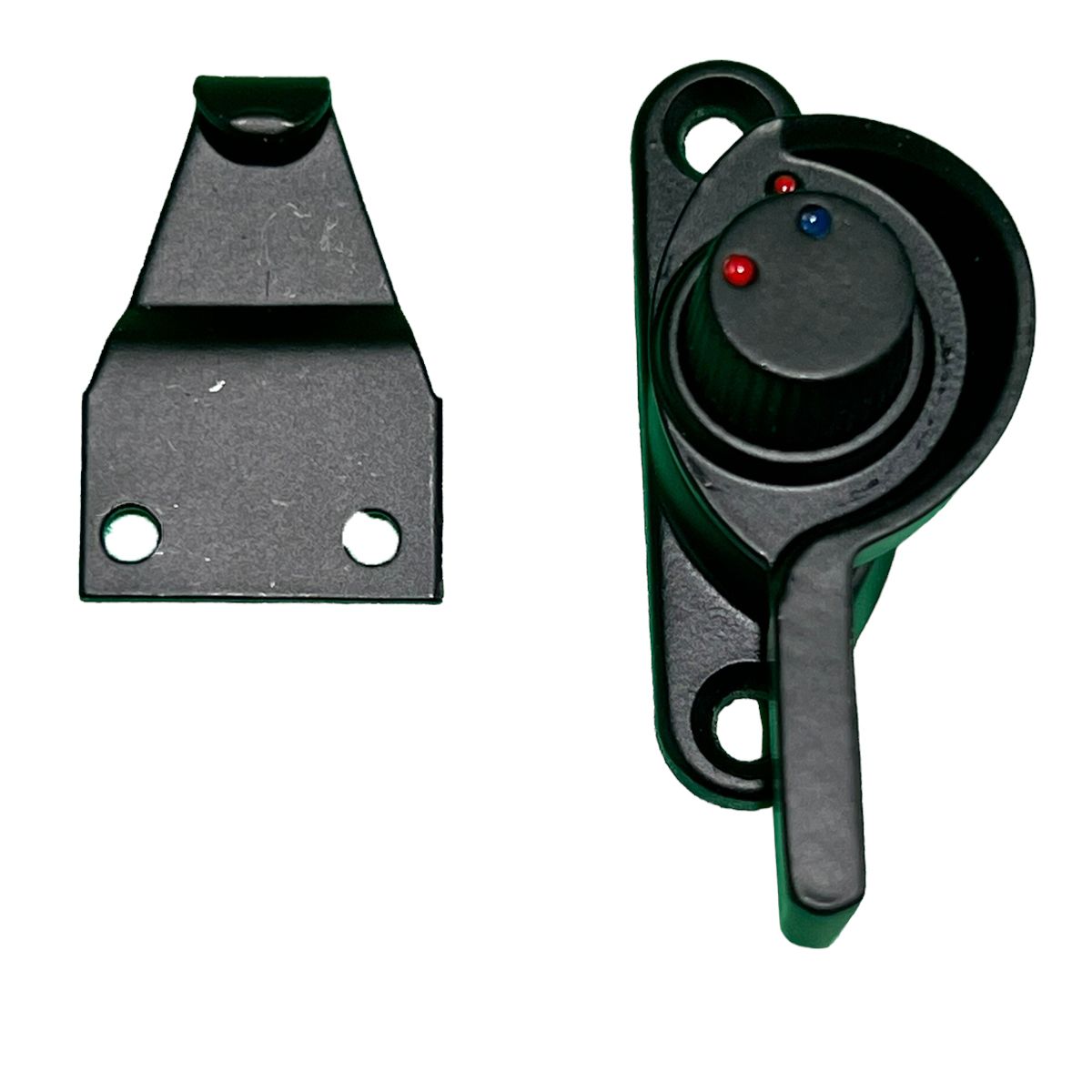 GENERICO - Cerrojo Punto Rojo Con Seguro Para Ventanas En Aluminio Negro Derecho