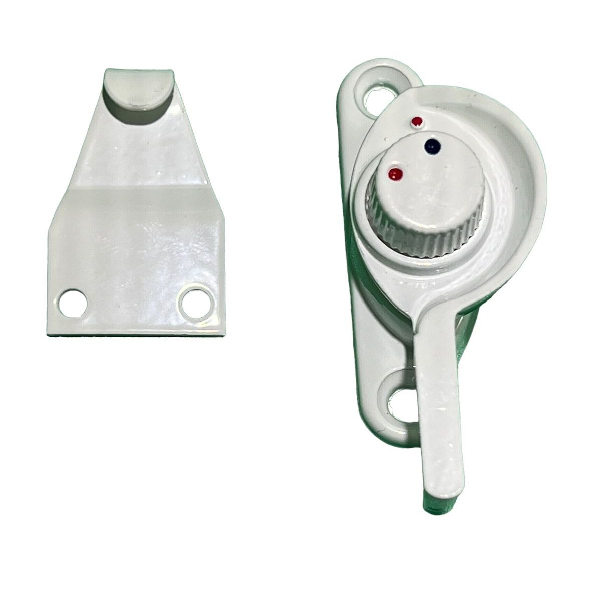 GENERICO - Cerrojo Punto Rojo Con Seguro Para Ventanas En Aluminio Blanco Derecho
