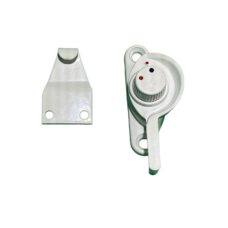 GENERICO - Cerrojo Punto Rojo Con Seguro Para Ventanas En Aluminio Blanco Derecho