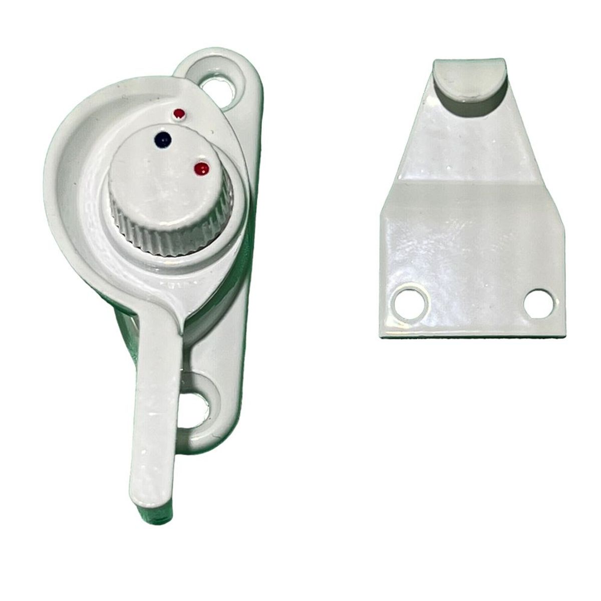 GENERICO - Cerrojo Punto Rojo Con Seguro Para Ventanas Aluminio Blanco Izquierdo
