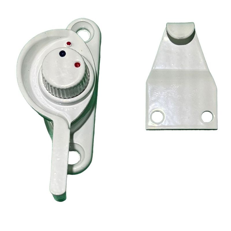 GENERICO - Cerrojo Punto Rojo Con Seguro Para Ventanas Aluminio Blanco Izquierdo