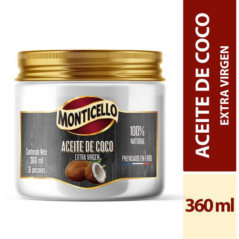 MONTICELLO - Aceite de Coco Virgen Monticello