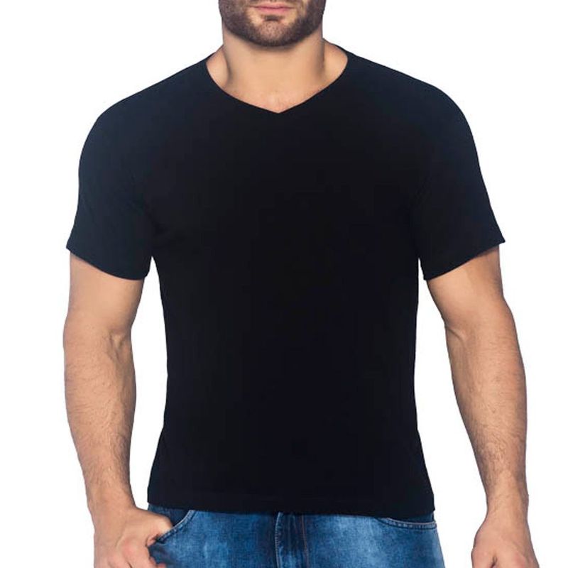 CROYDON - Camiseta Cuello V Negro para Hombre Croydon