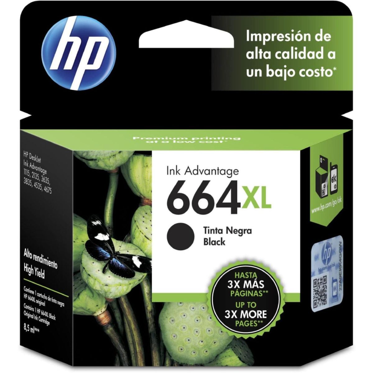 HP - Cartucho De Tinta Hp 664xl Negra