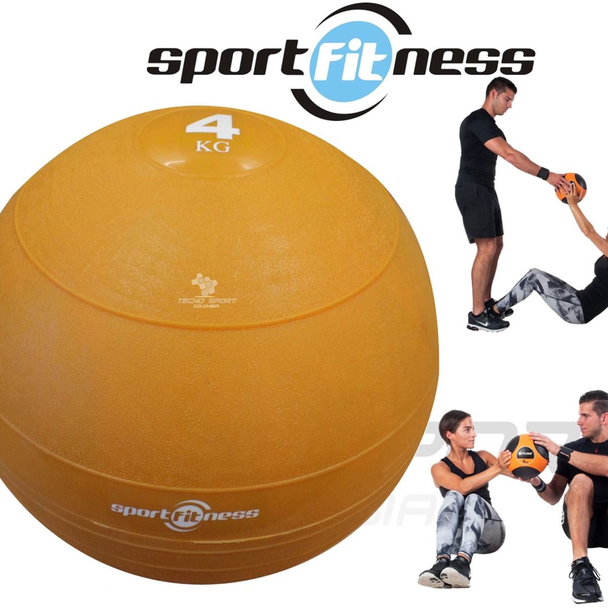 SPORT FITNESS - Balon 4kg Funcional Peso Pelota Gym Ball Pilates Yoga