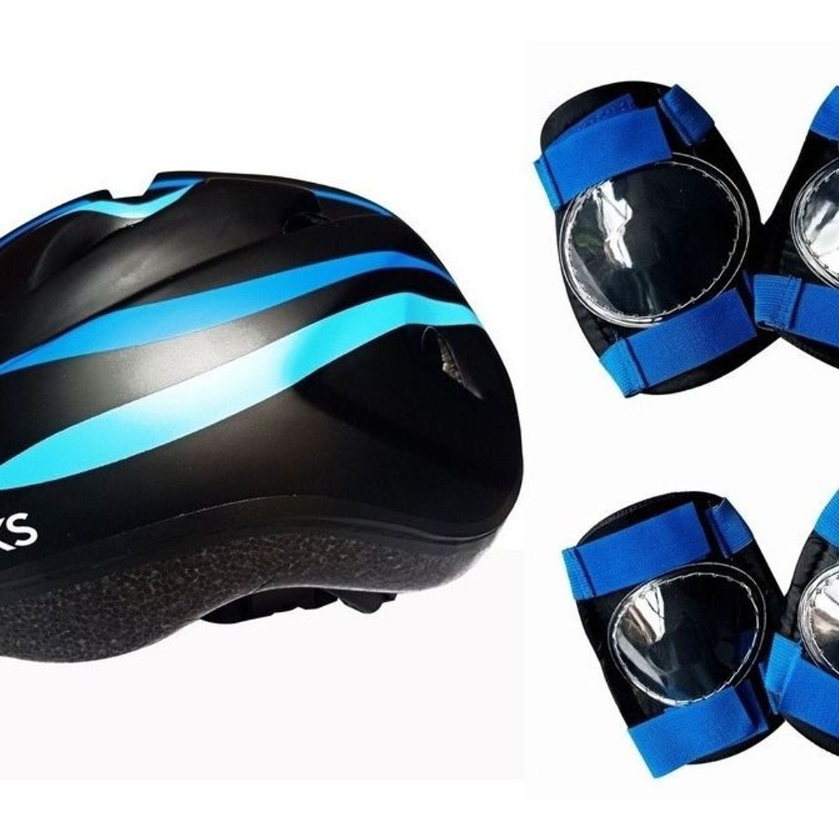BKS - Kit Ciclismo Protección Niños Niñas Casco Rodilleras Coderas