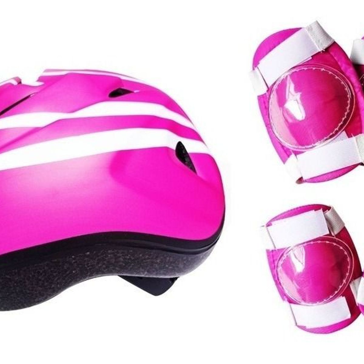 BKS - Kit Ciclismo Protección Niños Niñas Casco Rodilleras Coderas