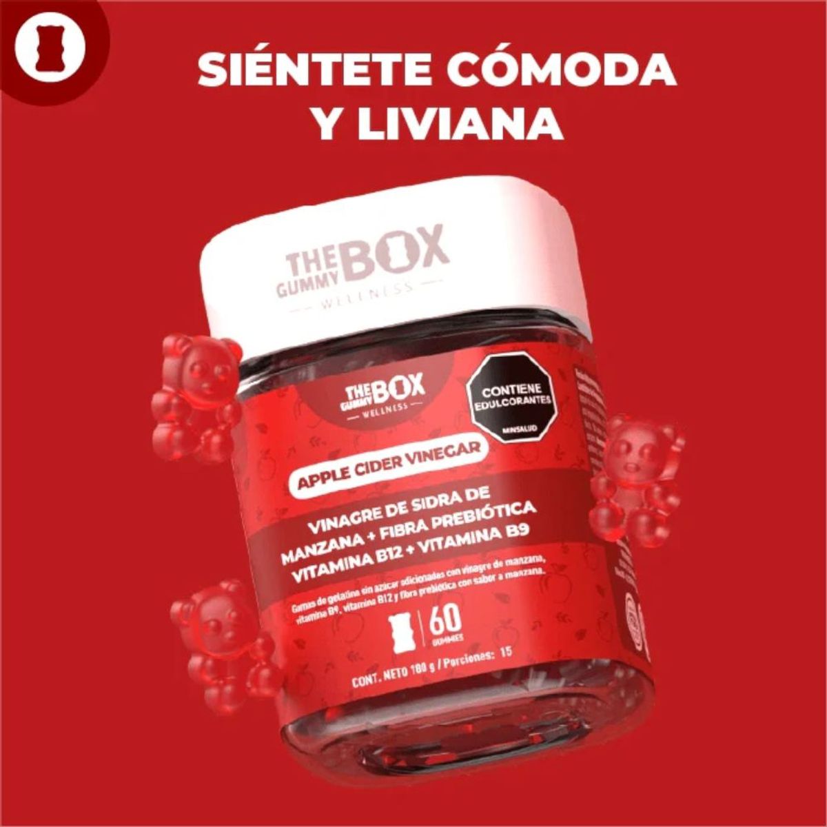 THE GUMMY BOX - Gomitas The Gummy Box suplementos con vinagre de sidra de manzana